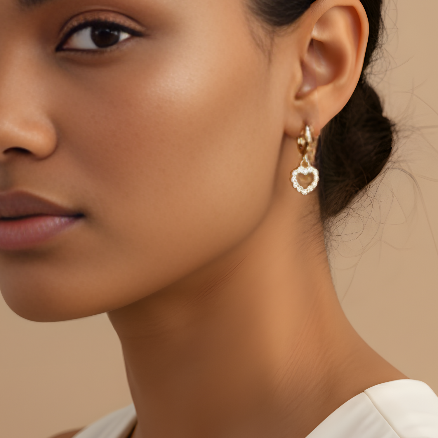 Boucles d'Oreilles Créoles Petit Coeur De Liss