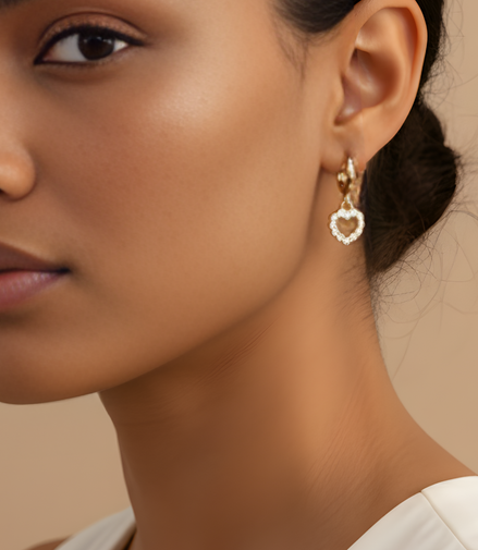 Boucles d'Oreilles Créoles Petit Coeur De Liss