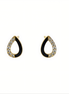 Piercing oreille goutte avec strass en acier inoxydable.