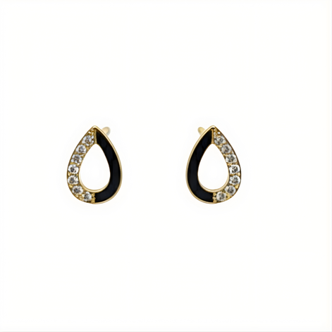 Piercing oreille goutte avec strass en acier inoxydable.