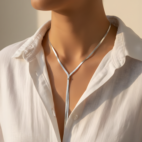 Collier argent multi-rangs avec médaillon rond minimaliste