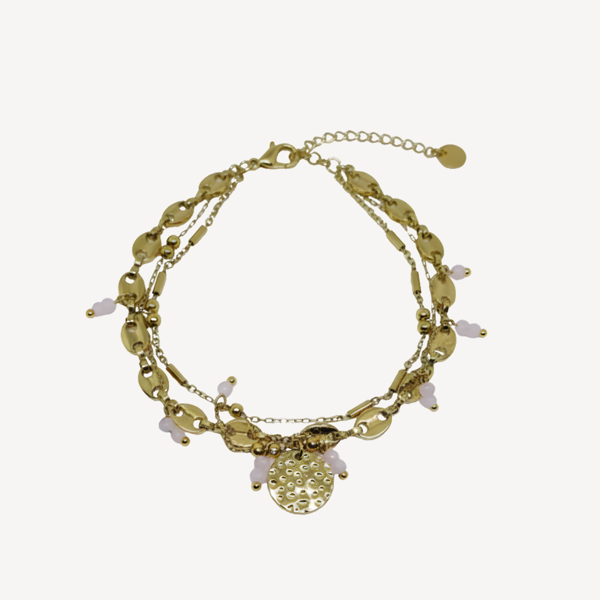 Bracelet doré élégant en acier.