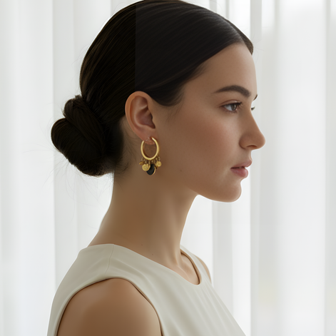 Boucles d'Oreilles La Rose Créole en Breloque