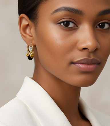 Boucles d'Oreilles La Rose Créole en Breloque