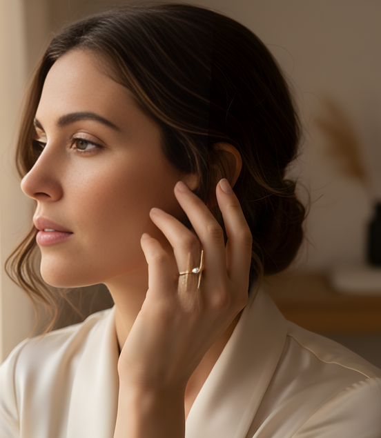 Bague fine dorée style moderne