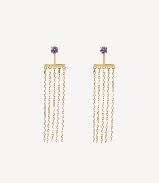 Boucles D'oreilles Lina Chaînette pendante Doré