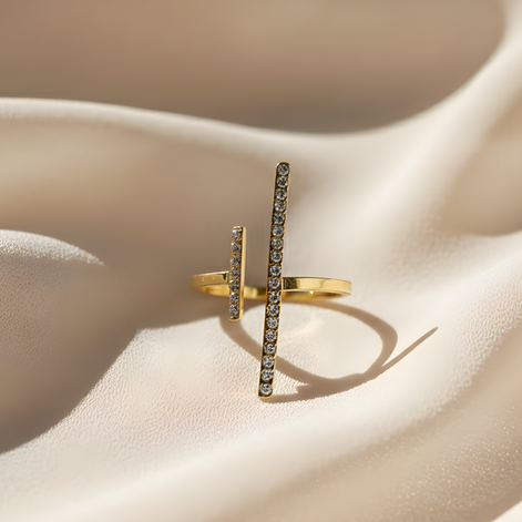 Bague Gold Livy Acier Jaune Ajustable