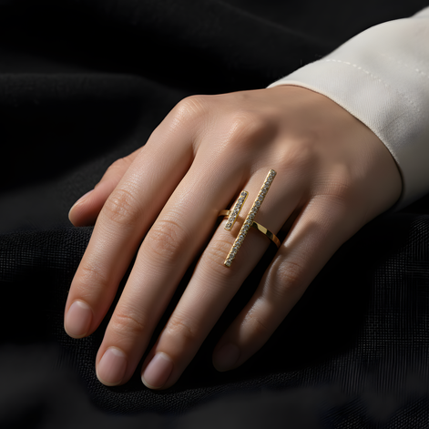 Bague Gold Livy Acier Jaune Ajustable