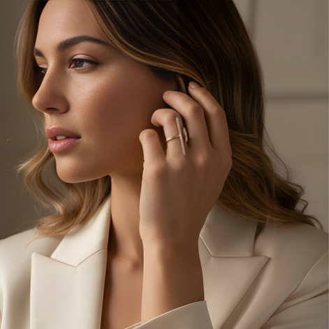 Bague Gold Livy Acier Jaune Ajustable