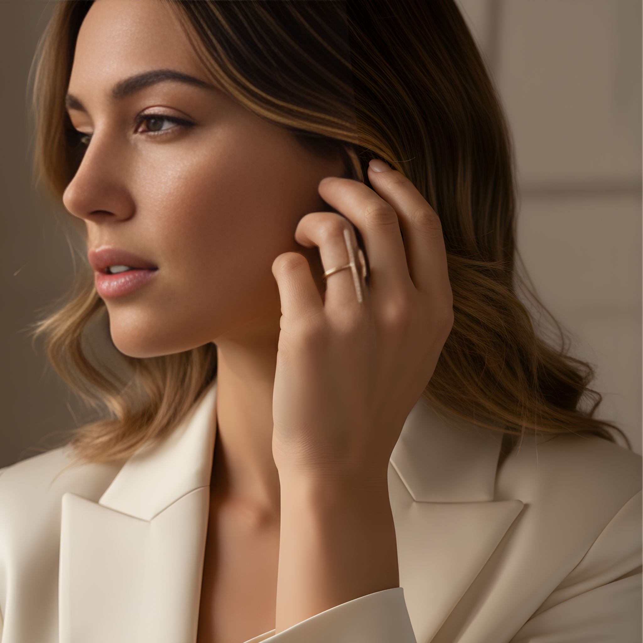 Bague Gold Livy Acier Jaune Ajustable