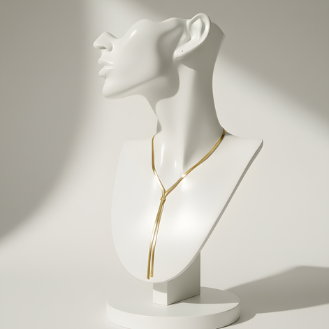 Collier doré double chaîne serpent