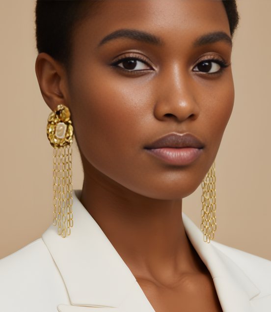 Boucles d'Oreilles Keisha en Acier Inoxydable