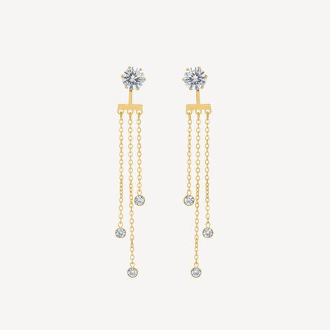 Boucles D'oreilles Inaya Chaînette En Acier Doré