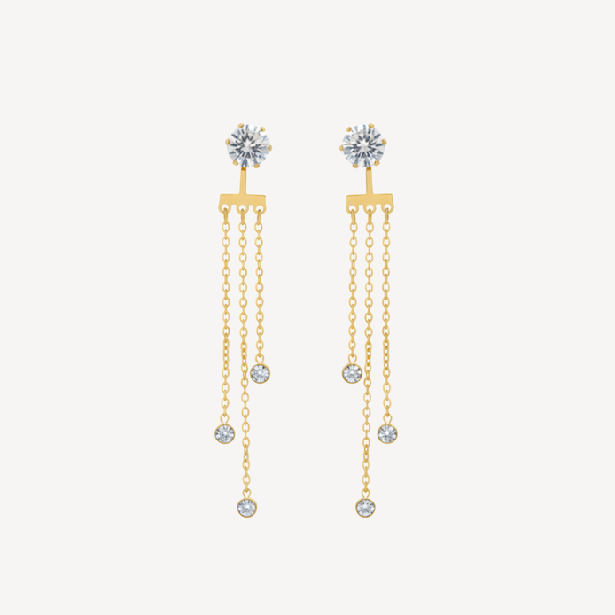 Boucles D'oreilles Inaya Chaînette En Acier Doré