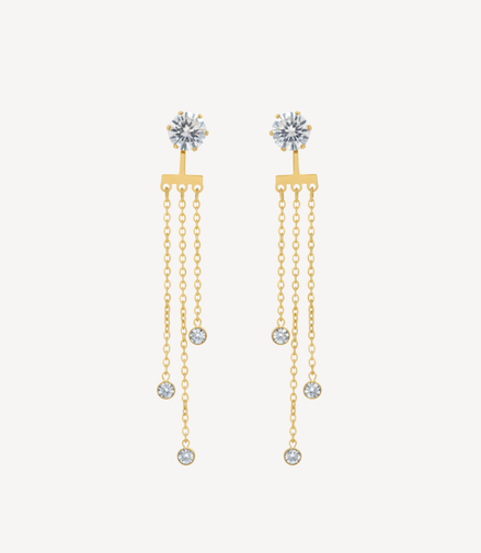 Boucles D'oreilles Inaya Chaînette En Acier Doré