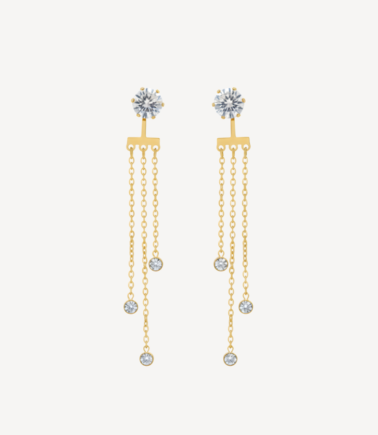 Boucles D'oreilles Inaya Chaînette En Acier Doré