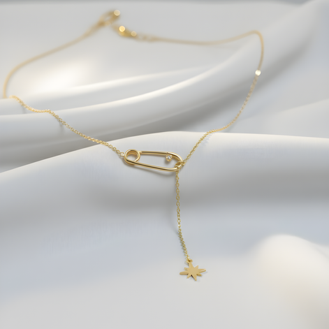 Colliers Fin Hunter Epingle Star En Acier Doré