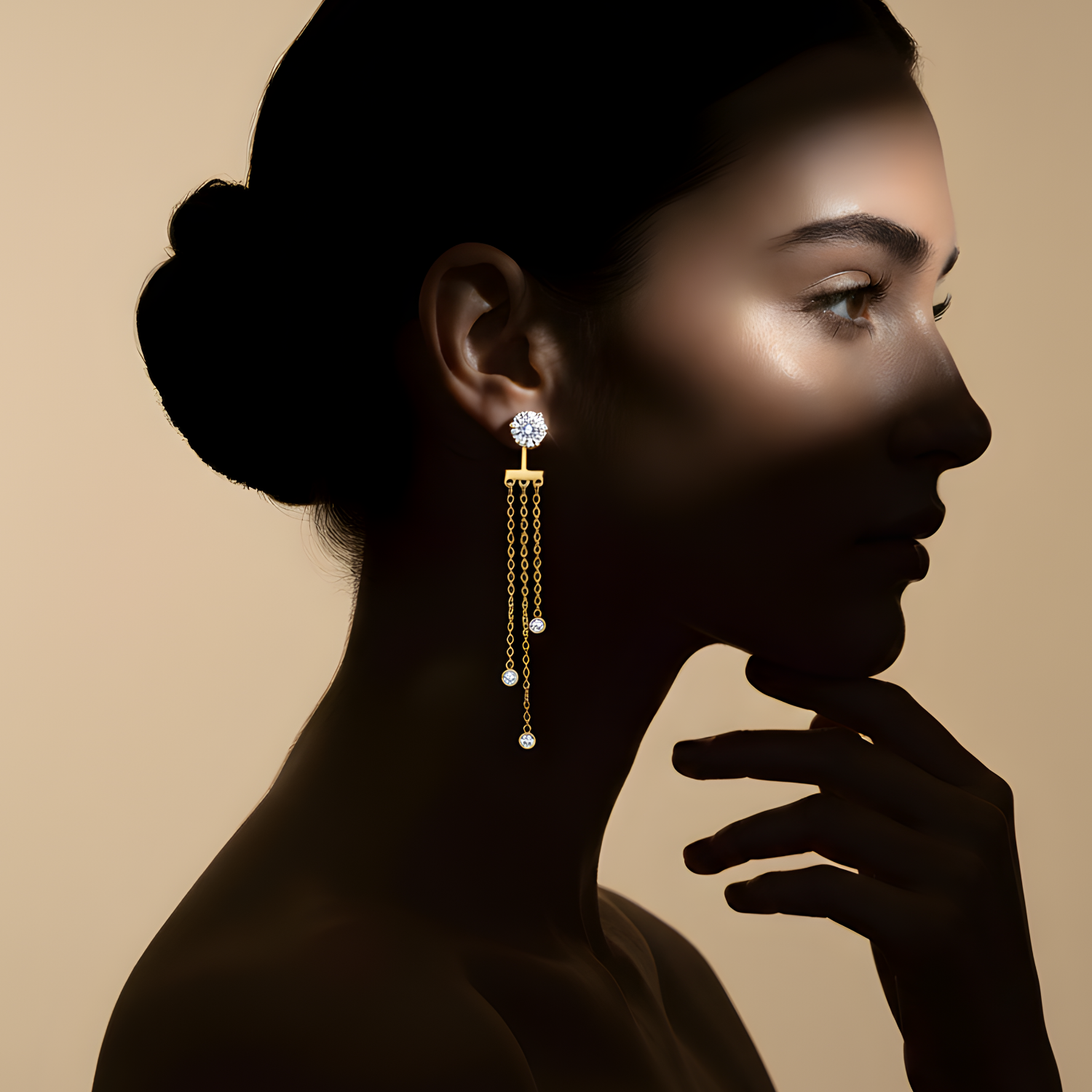 Boucles D'oreilles Inaya Chaînette En Acier Doré