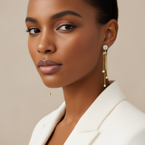 Boucles D'oreilles Inaya Chaînette En Acier Doré