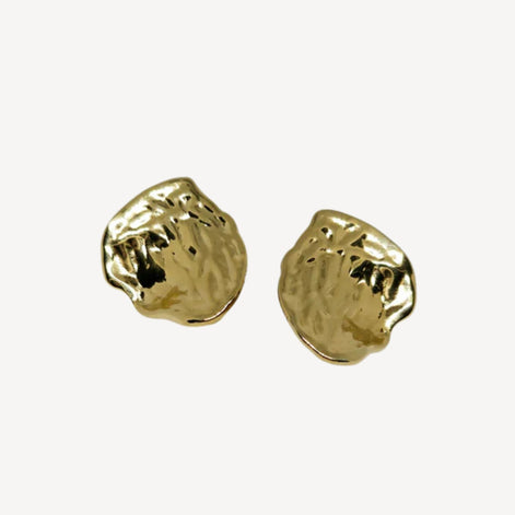 Boucles d'Oreilles Puces Ondulation Dorée Liss