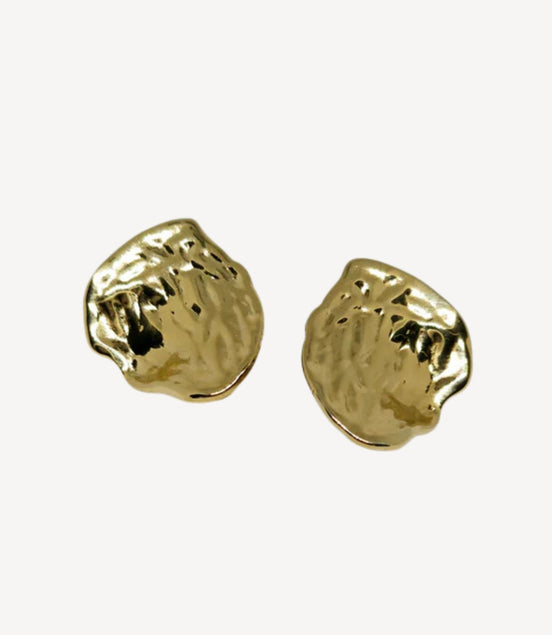 Boucles d'Oreilles Puces Ondulation Dorée Liss