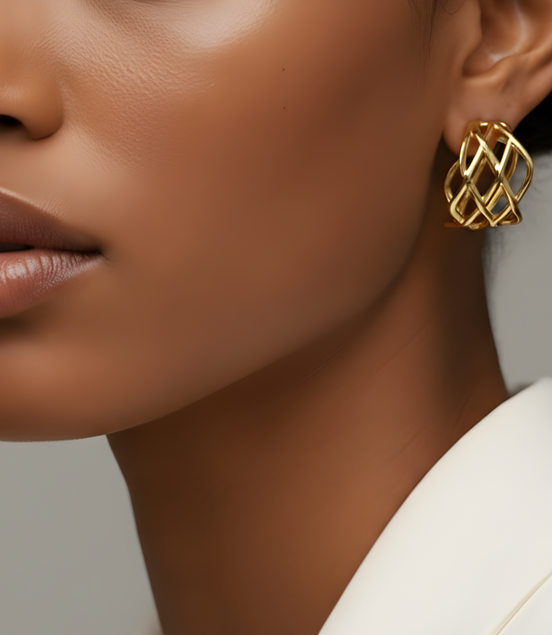 Boucle d'oreilles Kathleen Golds En Acier Inoxydable