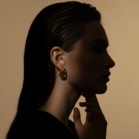 Boucle d'oreilles Kathleen Golds En Acier Inoxydable