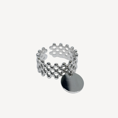 Anneau moderne acier inoxydable doré