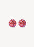 Boucles d’oreilles clous sphériques roses scintillantes effet floral.