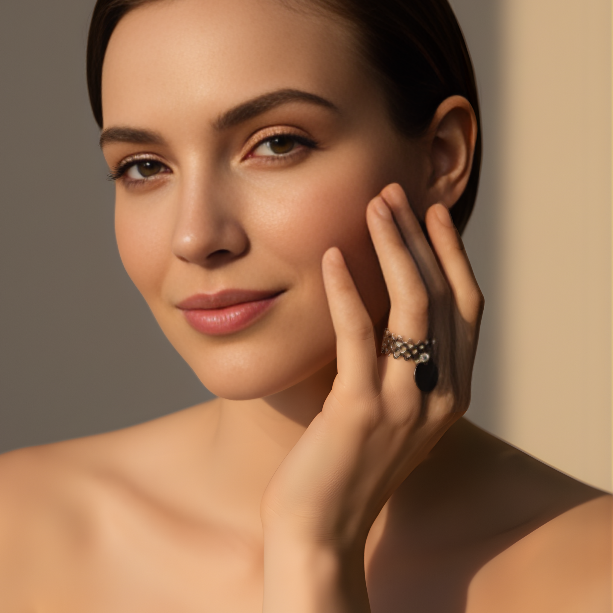 Bague tendance acier inoxydable doré