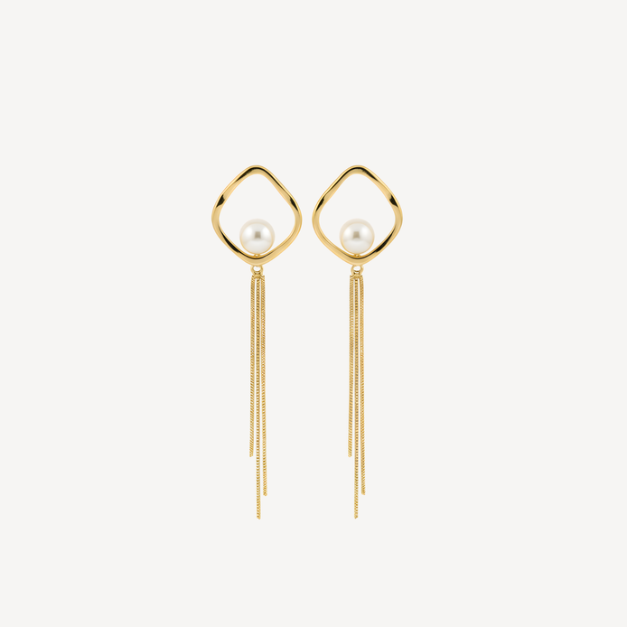Boucles D'oreilles Pendantes Cynthia Perle d'Acier