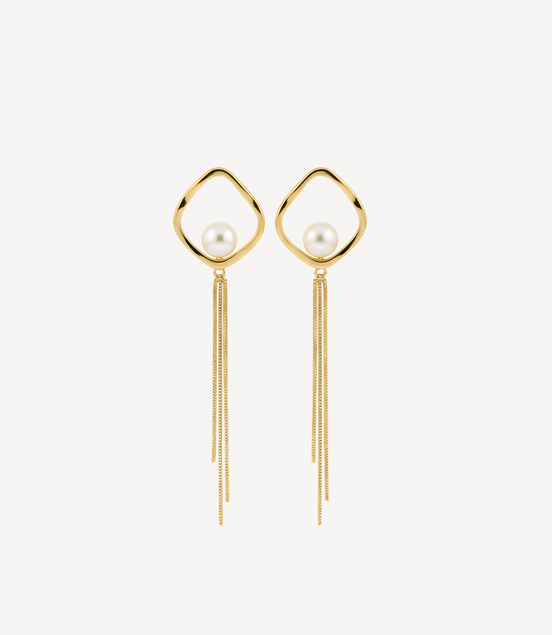 Boucles D'oreilles Pendantes Cynthia Perle d'Acier