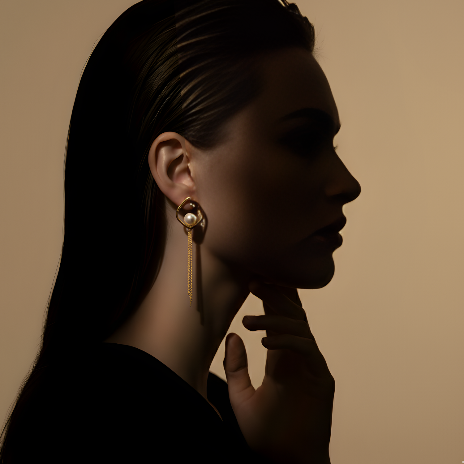 Boucles D'oreilles Pendantes Cynthia Perle d'Acier