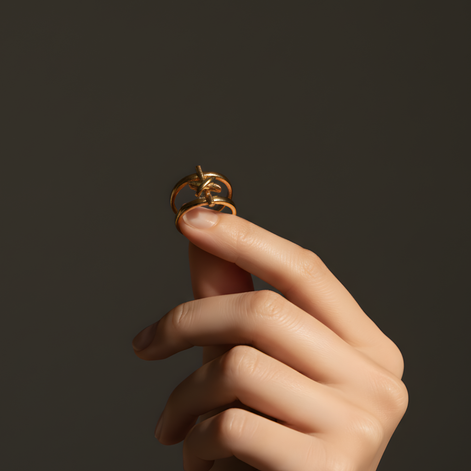 Bague élégante acier inoxydable doré
