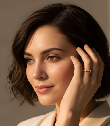 Anneau doré délicat motif impérial