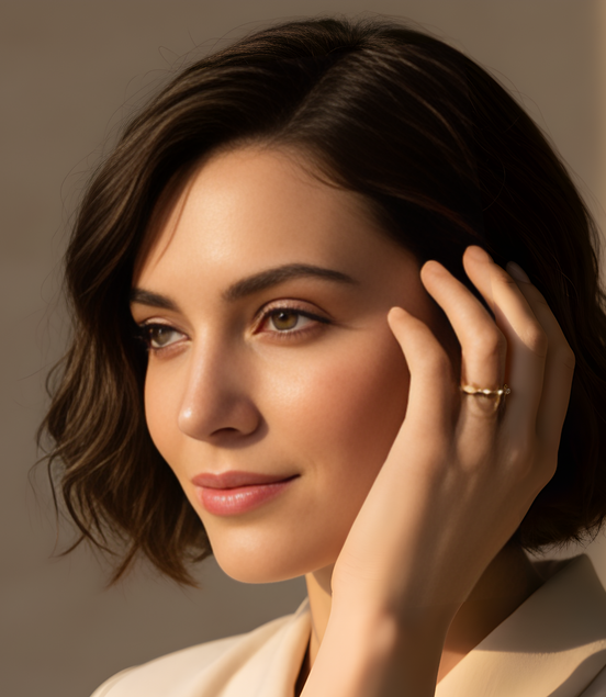 Anneau doré délicat motif impérial