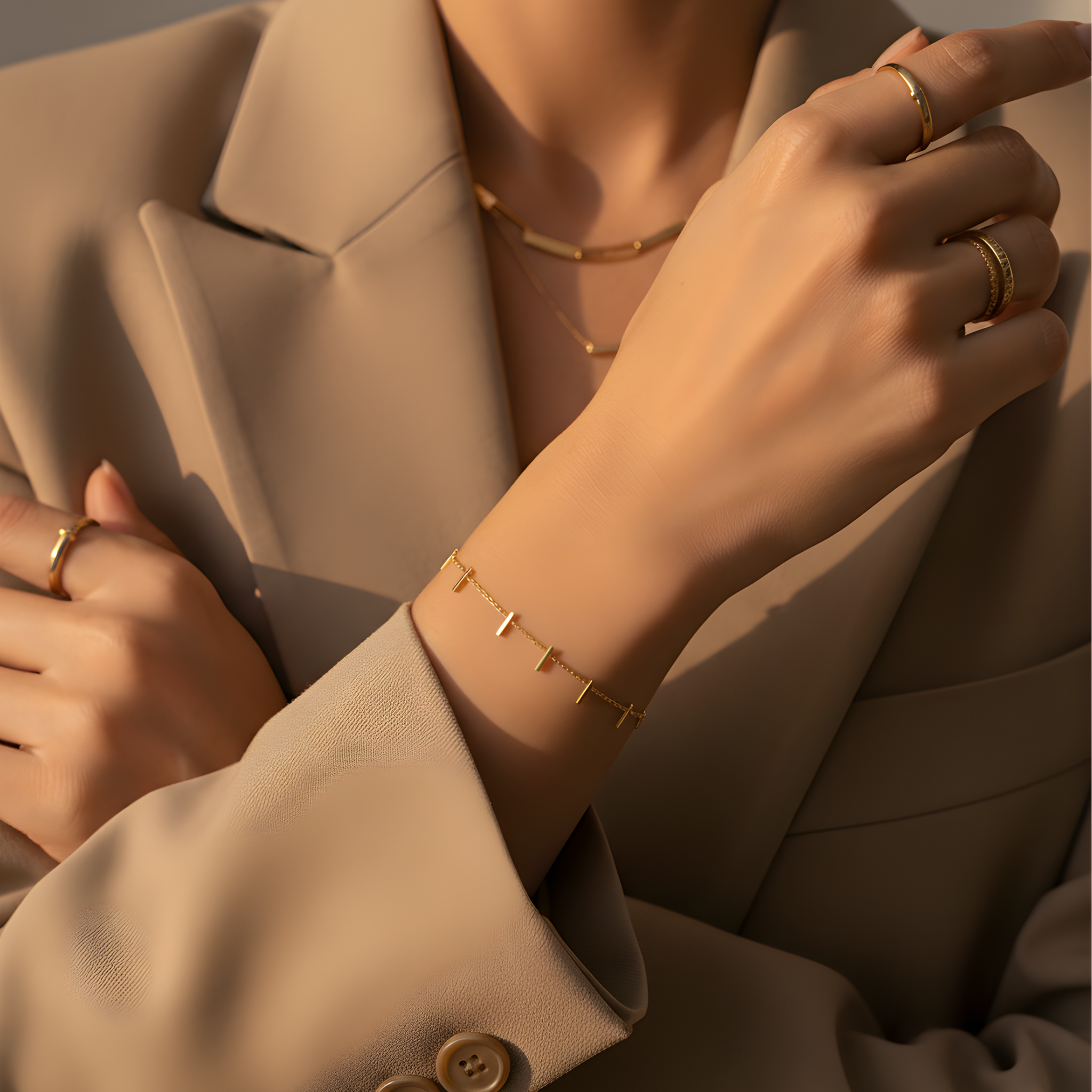 Bracelet délicat or pampilles