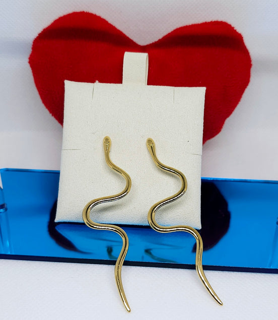 Boucles d’oreilles Pendantes Serpent Doré Claytone