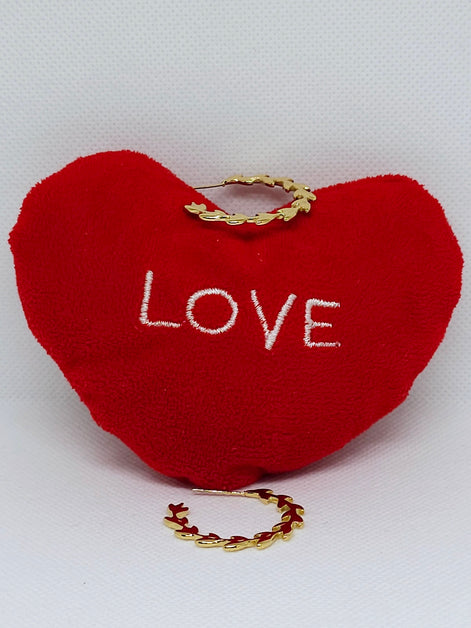 boucles d’oreilles créoles dorées feuilles tendance