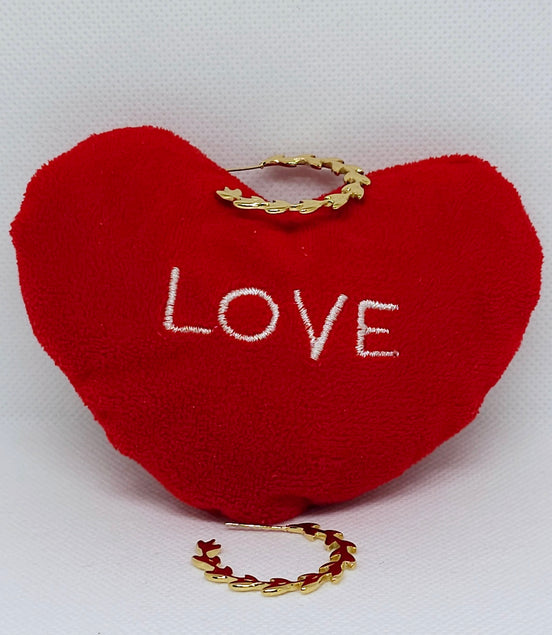 boucles d’oreilles créoles dorées feuilles tendance