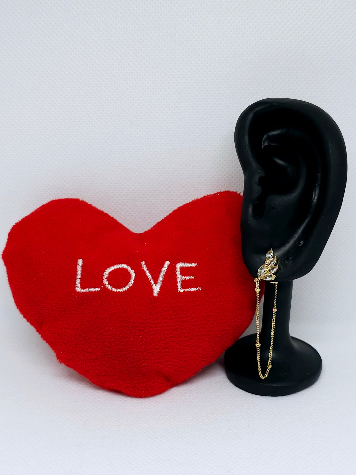 Boucles d’oreilles chaîne feuille dorée