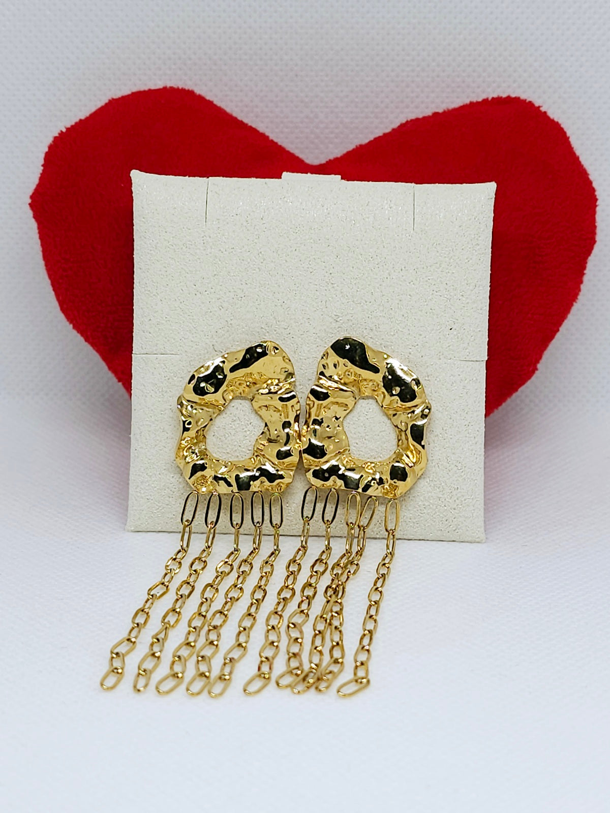 Boucles d'oreilles pendantes dorées femme
