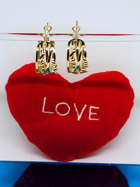 Créoles dorées texturées élégantes