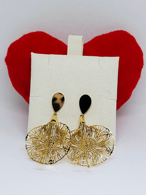 Boucles d’oreilles dorées fleur ajourée
