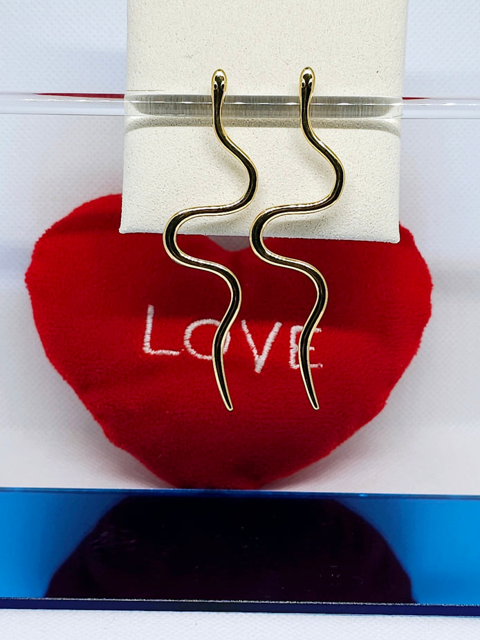 Boucles d’oreilles Pendantes Serpent Doré Claytone