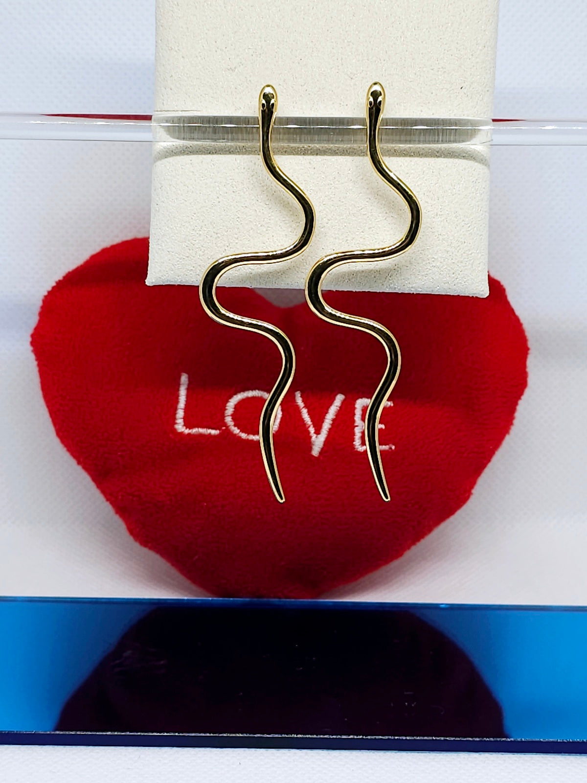 Boucles d’oreilles Pendantes Serpent Doré Claytone