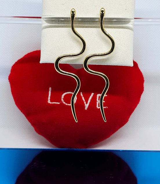 Boucles d’oreilles Pendantes Serpent Doré Claytone