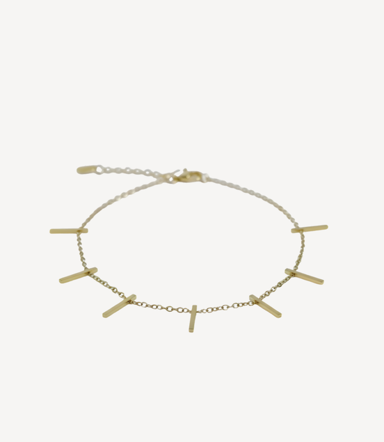 Bracelet fin doré avec pampilles