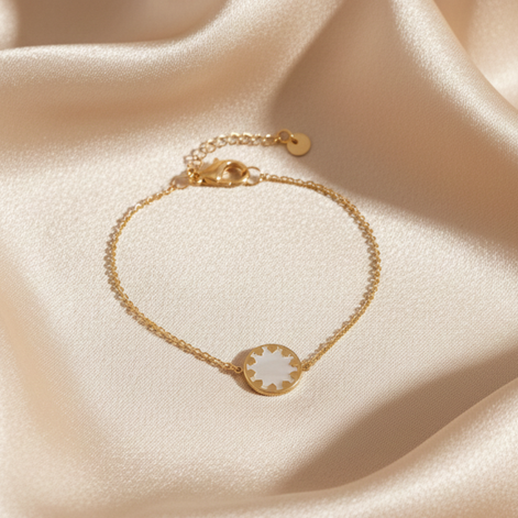 Bracelet fin doré motif cercle