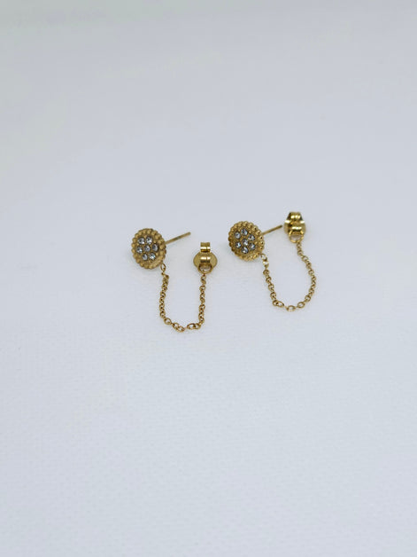 Boucles d’oreilles chaîne dorée élégante